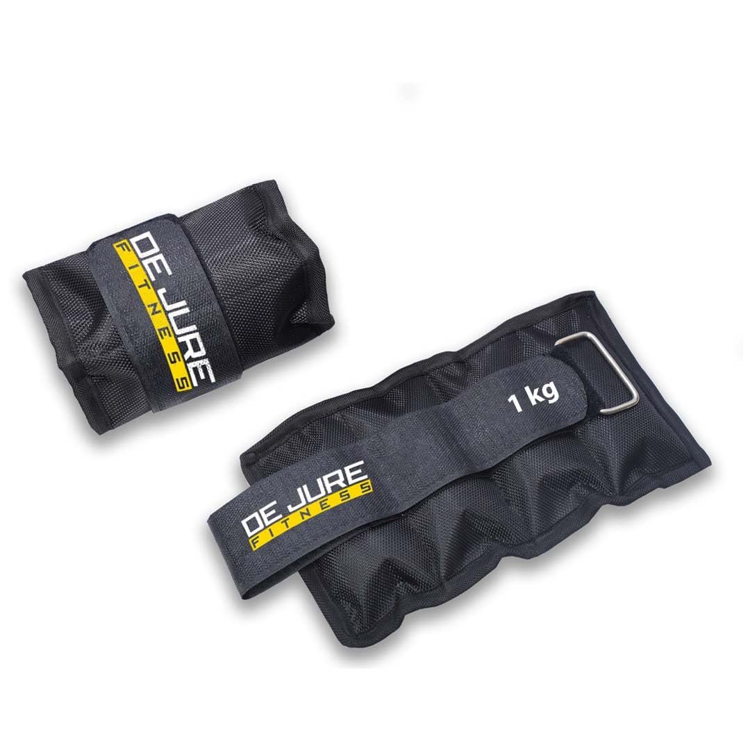 De Jure Fitness Adjustable Ankle & Wrist Weights Pair (1KG x 2) for Men & Women | Strength Training, Walking, Running, Workout, Yoga | Comfortable, Durable | Z Black – 2KG