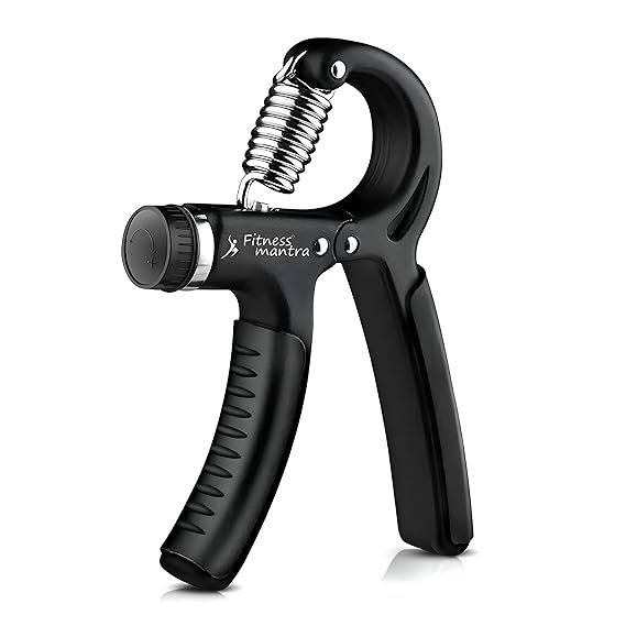 Fitness Mantra® Weight Adjustable Hight Quality Hand Gripper for Men & Women |Hand Grip|Finger Exerciser|Power Gripper|Hand Exerciser Equipment|Hand Strengtheners|Black| 10KG-60KG|,Polypropylene